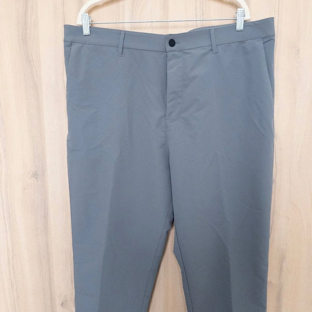 Banana Republic Mens Tech Pants 40x32‎ Gray Performance Flat Front Chino Office
